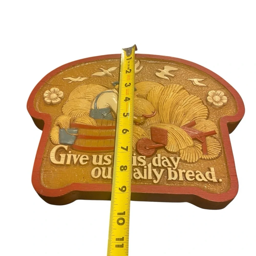 Vintage Burwood Wall Decor Plaque. Give Us This Day our Daily Bread.